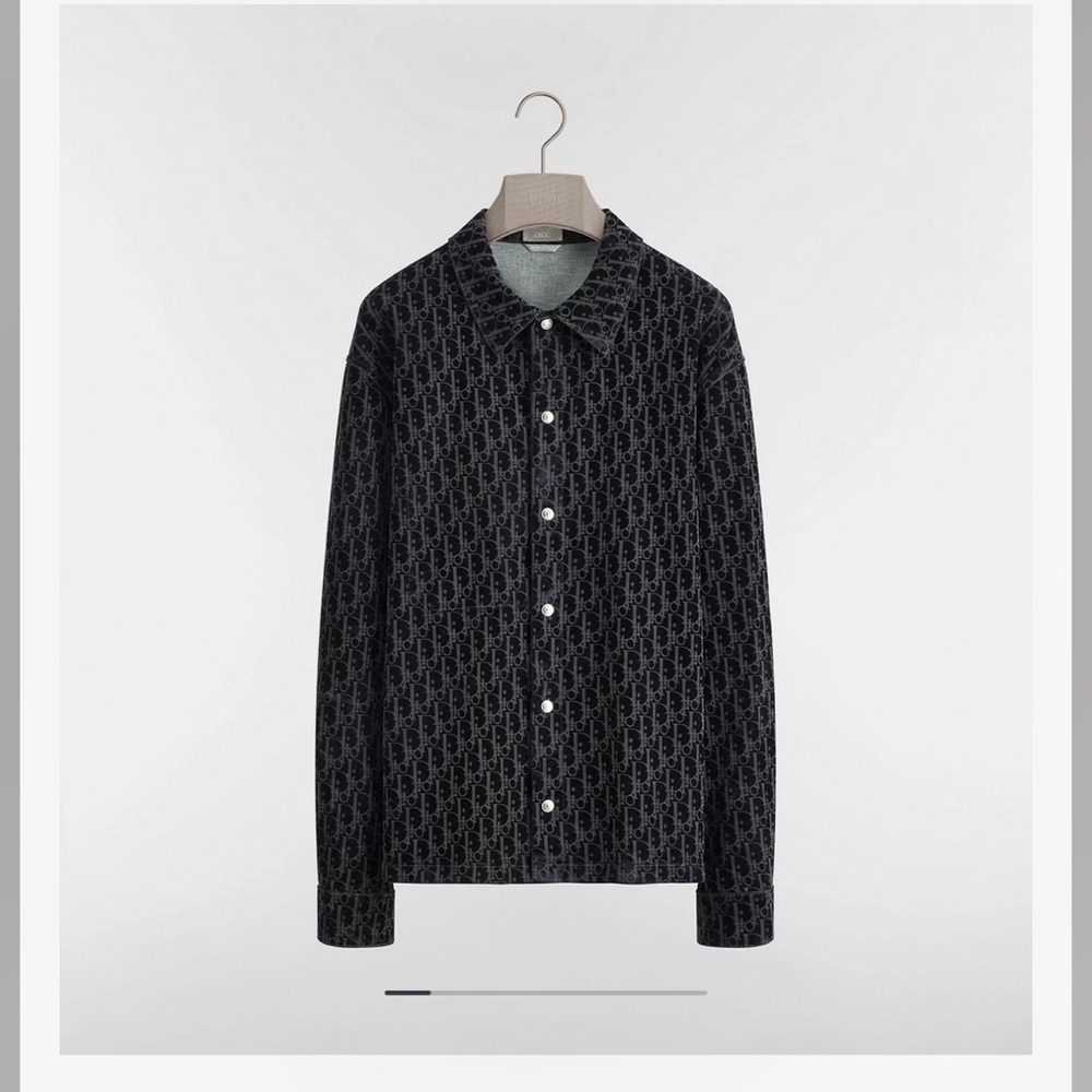 Black Patterned Button-Up Shirt - image 1